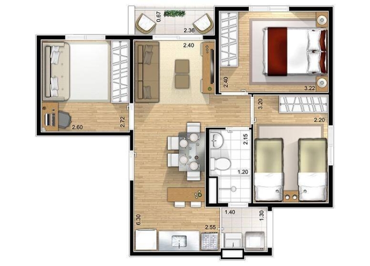 Apartamento à venda com 3 quartos, 52m² - Foto 11