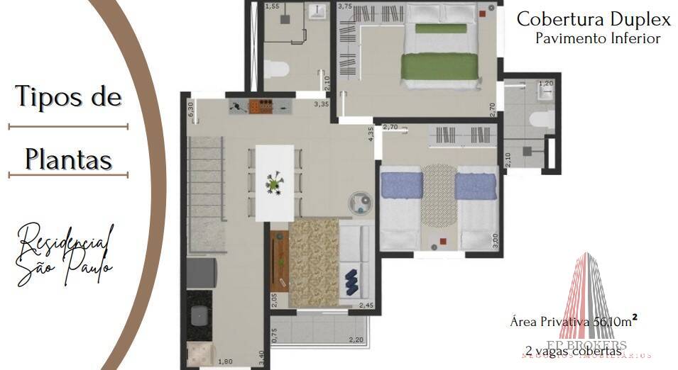 Apartamento à venda com 2 quartos, 52m² - Foto 5