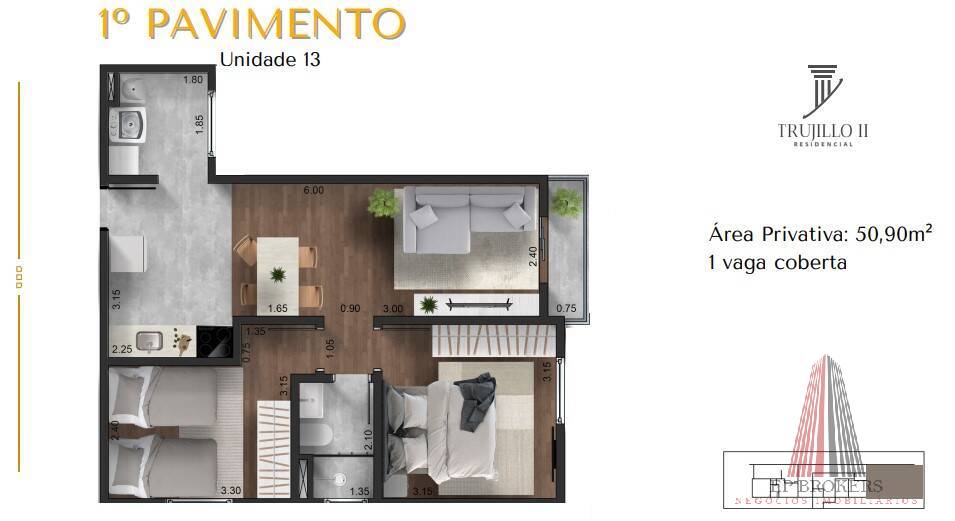 Apartamento à venda com 2 quartos, 52m² - Foto 10