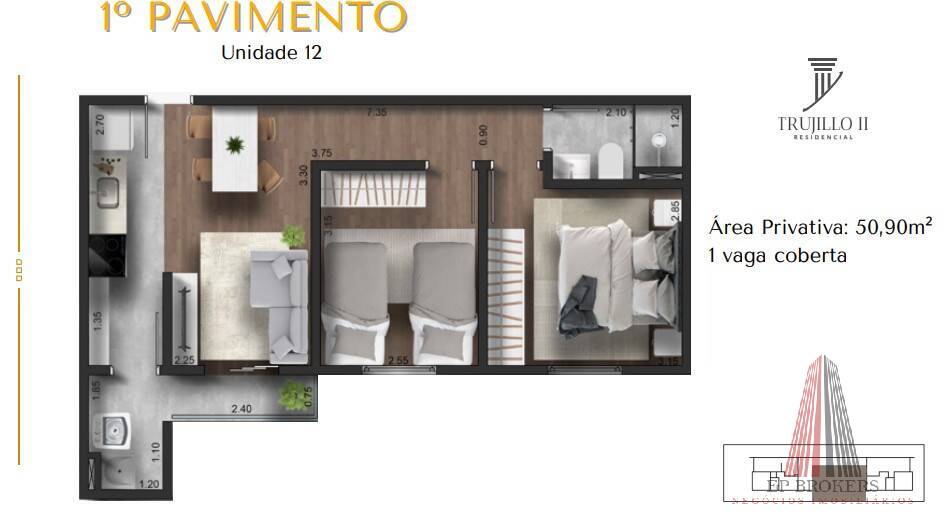 Apartamento à venda com 2 quartos, 52m² - Foto 11