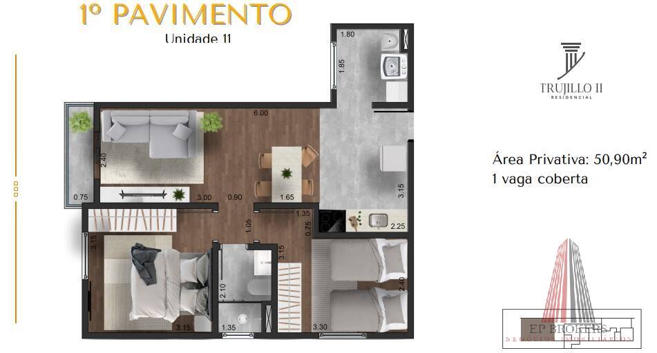 Apartamento à venda com 2 quartos, 52m² - Foto 12